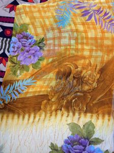 Elegant Brown &amp; Beige Floral Saree With Blooms