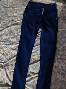 Dark Blue High-Waisted Jeans