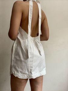 White Halter Mini Dress