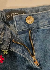 Girls' Dark Wash Embroidered Jeans