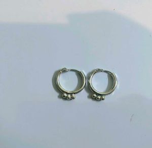 Cute pure Silver Hoop Earrings  #fixed price