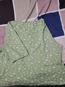Max Fashion Floral Pastel Green Tshirt