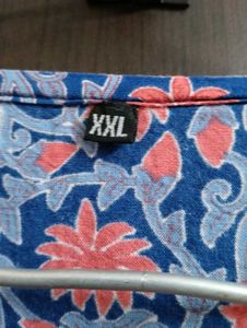 Blue Floral Print Midi Dress