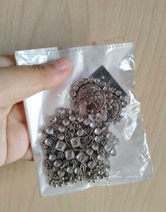 Silver Tone Statement Earrings
