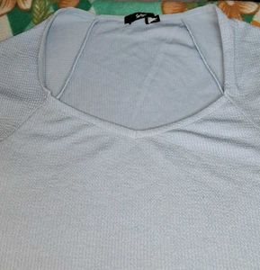 Blue Designer Neck Top