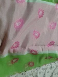 Elegant Green Floral Saree