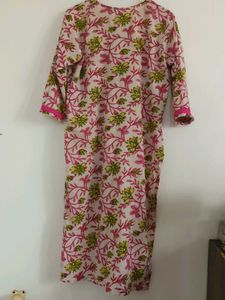 Floral Pink Kurta+Pants Set