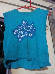 Blue Graphic Print Tee