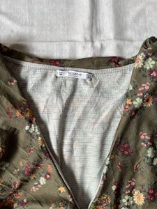 Pull and Bear Ruffle Midi Dress