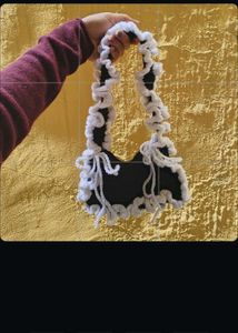 Handmade crochet ruffle bag