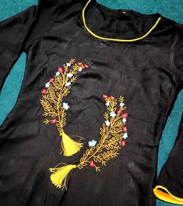 Elegant Black Embroidered Kurta Set