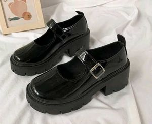 Black Platform Mary Janes