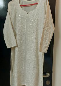 White Embroidered Kurti
