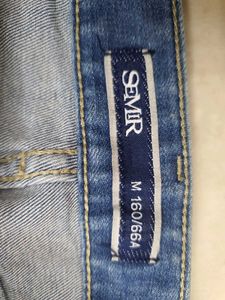 Denim Button-Front Skirt