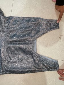 Elegant Grey Embellished Gown and chunri