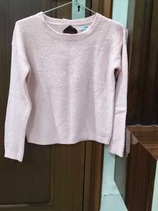 Pink Knitted Long Sleeve Sweater