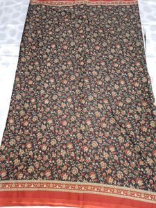 Vintage Floral Print Saree