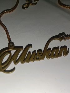 Muskan  Name Golden Colour Chain