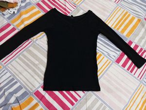 Dark Black Woolen Top
