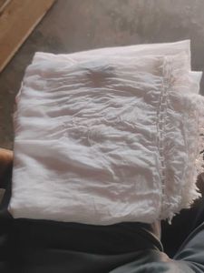 White Fringe Scarf
