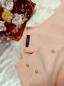 🌺SHEIN Peach Pearl Bell Sleeve Dress🌺