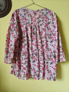 M&amp;S Summer Pink Floral Blouse