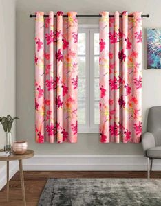Pack Of 4 Floral Print Window Curtains