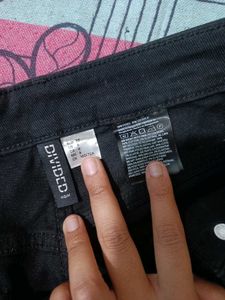 H&amp;M Low Waist Wide Leg Black Trousers
