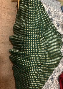 Elegant Green &amp; Gold Ballerina-Style Lehenga