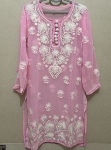 Pink Embroidered Kurta Sets