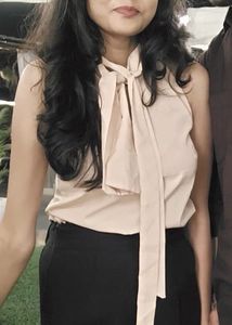 Beige Knot Top