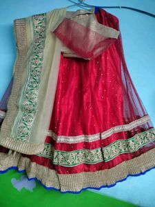 Full Flaired Cherry 🍒 Red Lehnga