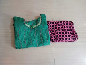 Green Embroidered Kurti