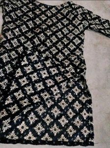 Black Embroidered Kurti Garara With Dupatta