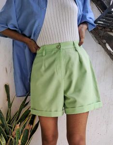 Green Casual Shorts