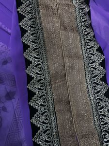 Georgette Saree With Beautiful Embroidery Lace