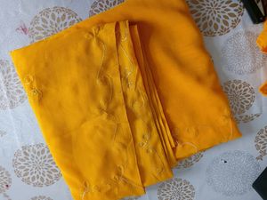 Yellow Georgette Saree