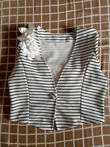 Striped Cropped Blazer