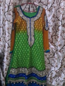 A-line Frock with pajama and dupatta