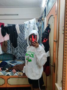 White Graphic Hoodie