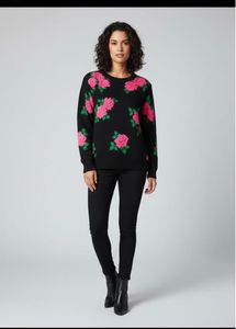 Floral Print Knit Sweater