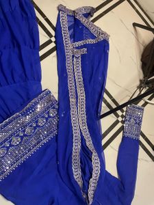 Georgette Embroidery Women Stitched Kurti Sharara
