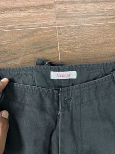 Black Cargo Pants with Zipper Detail