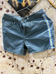 Striped Denim Shorts