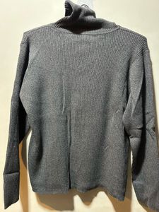 Gray Ruffle Neck Sweater