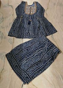 Peplum Kurta with embroidery design n sharara