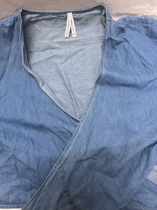 Cute Blue Tie-Front Top