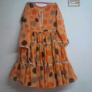Polka Dot Long Frock – Stylish &amp; Comfortable (Free