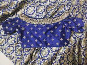 Elegant Blue & Gold Ethnic Skirt