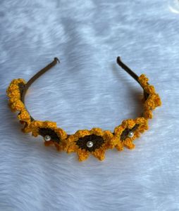 Crochet Sunflower Hairband